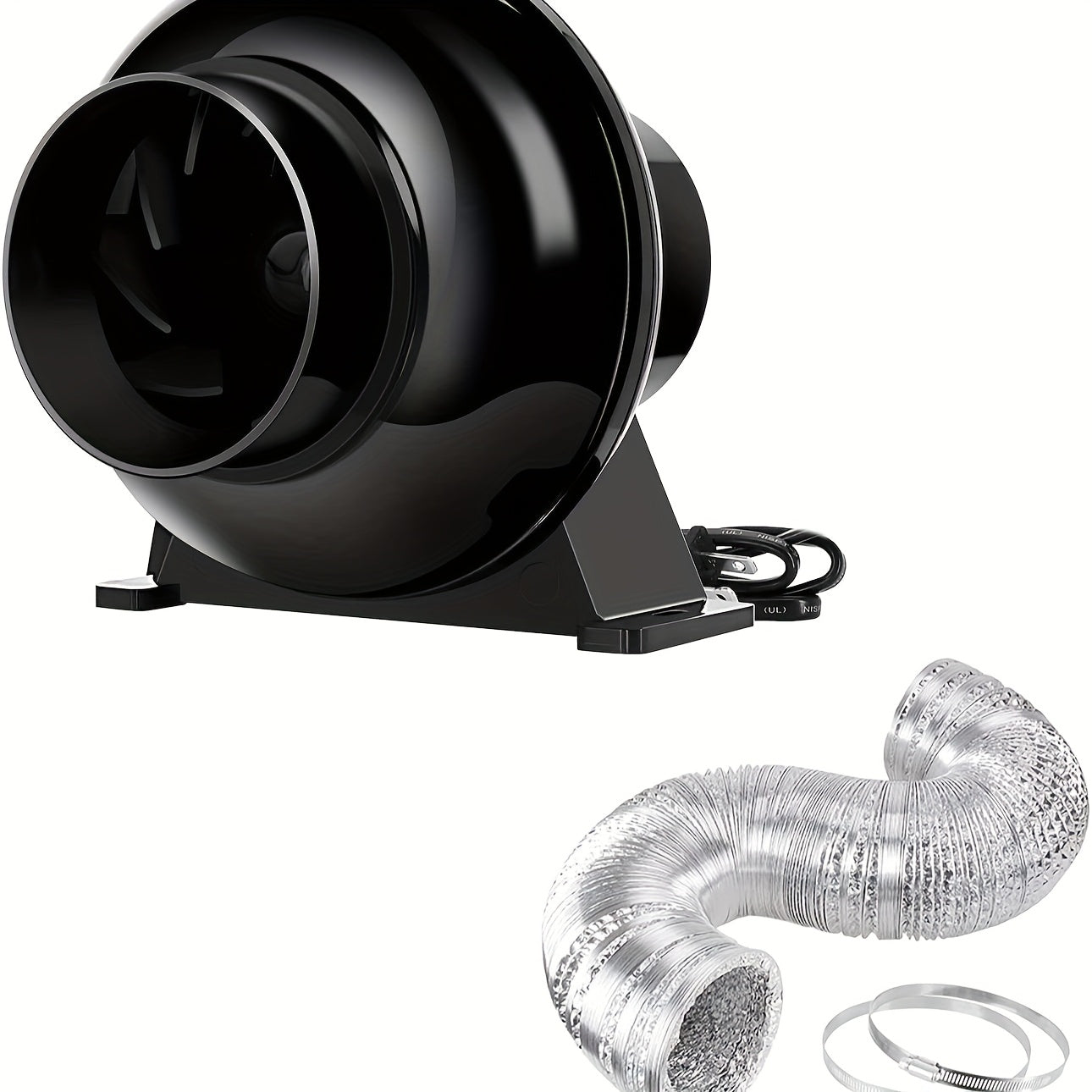 Energy-Efficient & Ultra-Quiet Ventilation 4" Fan with Aluminum Duck