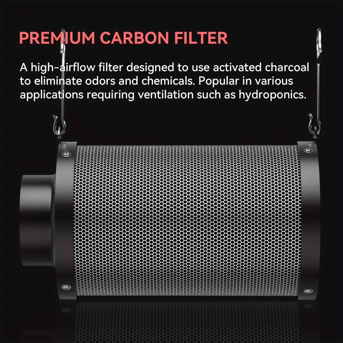 4" Carbon Air Filter for Inline Duct Fan with 8ft Aluminum Duct