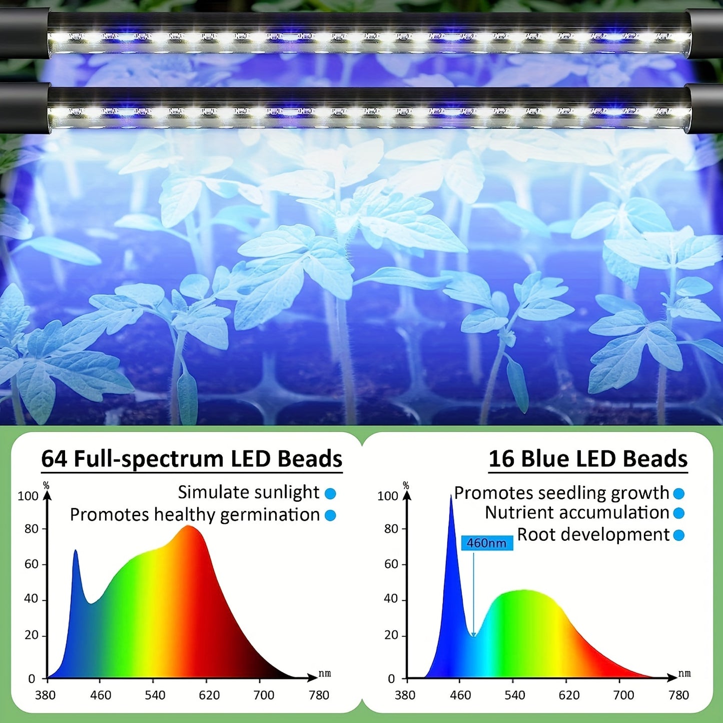 40-Cell Cannabis Seed Germination Kit with Grow Lights