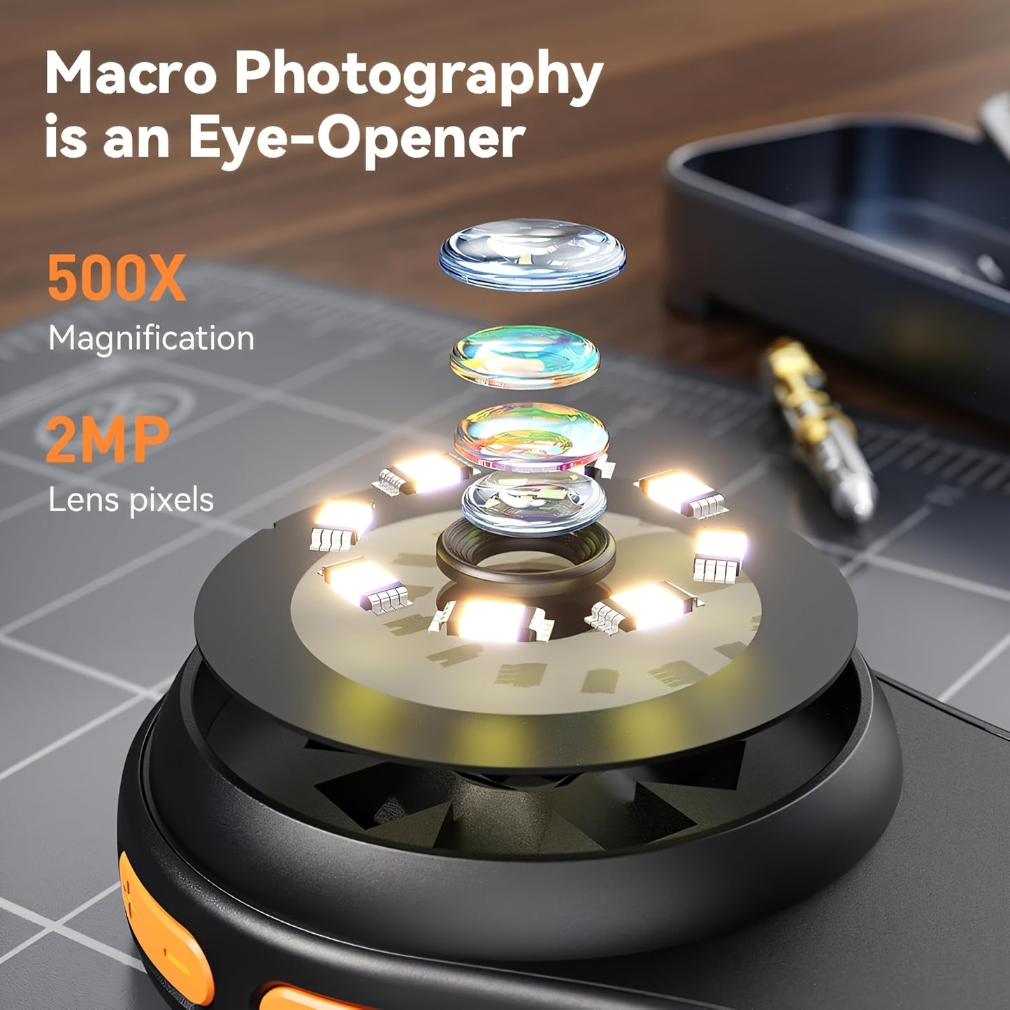 Digital Magnifier 8 LEDs HD 1080P for Trichomes