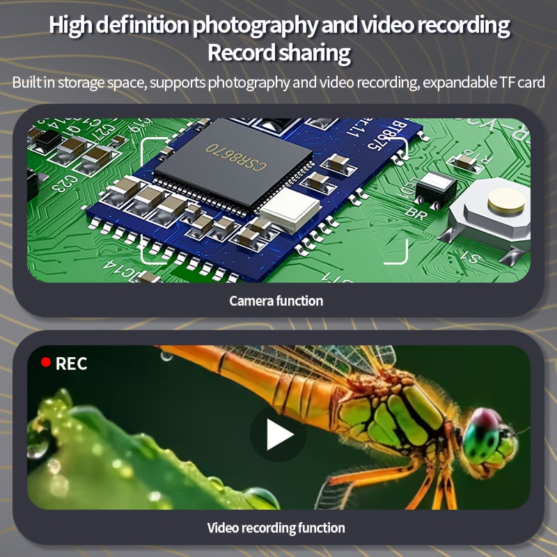 Electronic component with camera function and video of a dragonfly