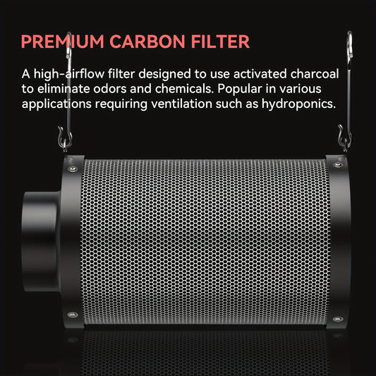 4" Carbon Air Filter for Inline Duct Fan with 8ft Aluminum Duct