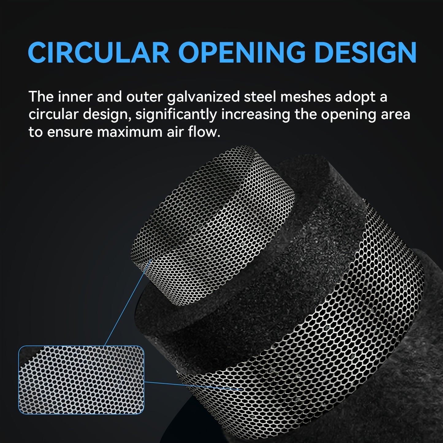 Product with circular opening design on a black background