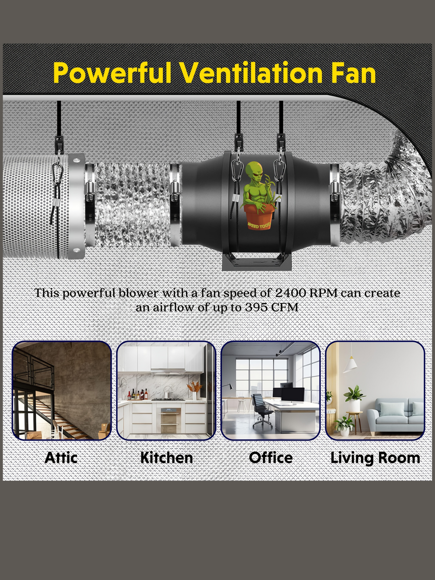Powerful 4-Inch Inline Duct Fan