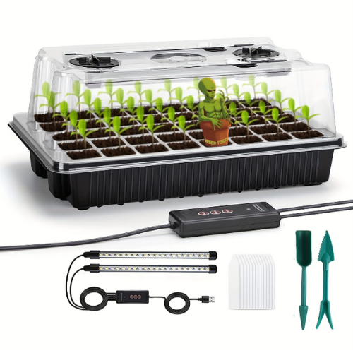 40-Cell Cannabis Seed Germination Kit with Grow Lights