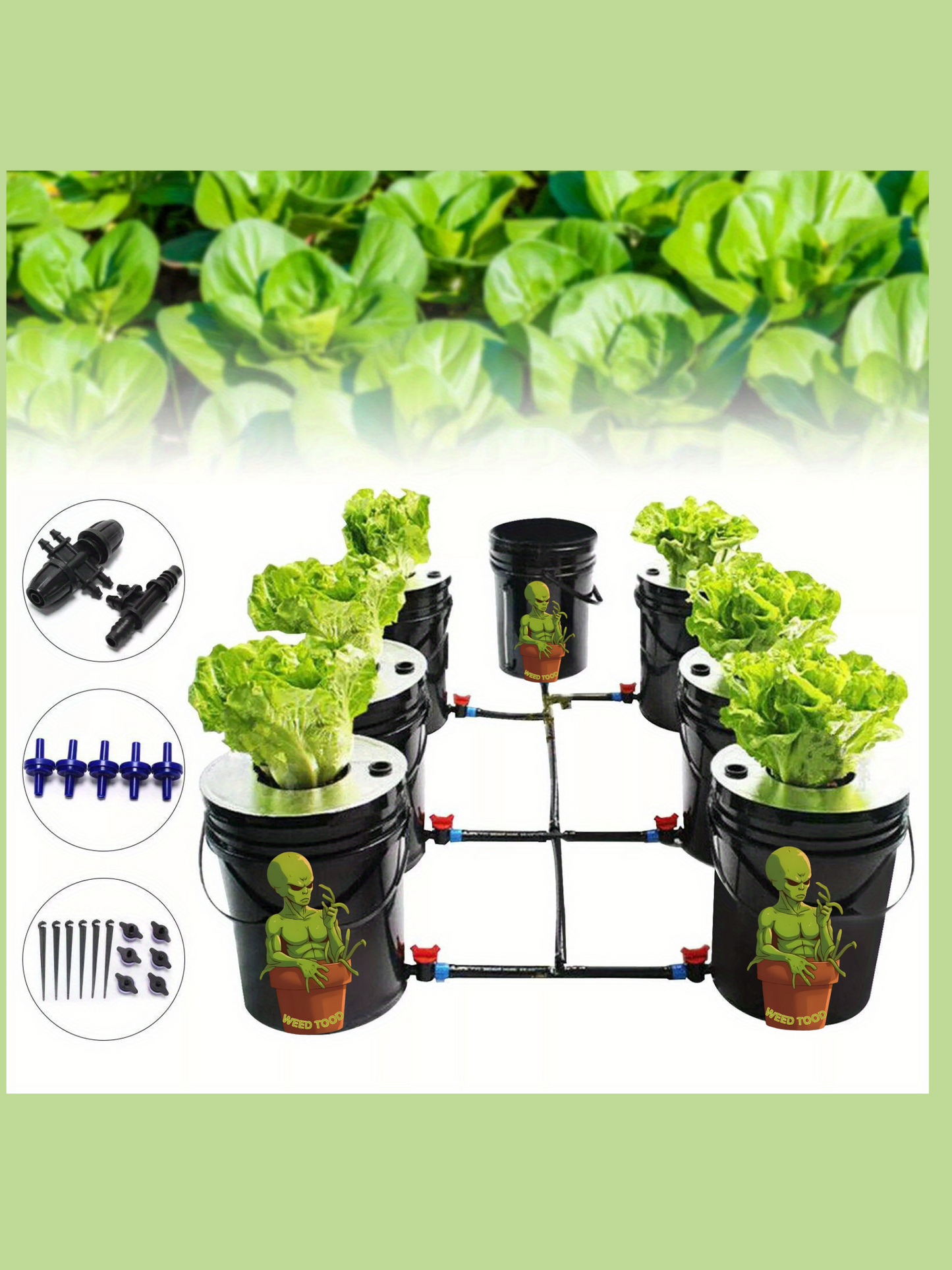 6-Pot Recirculating DWC Hydroponic Grow System
